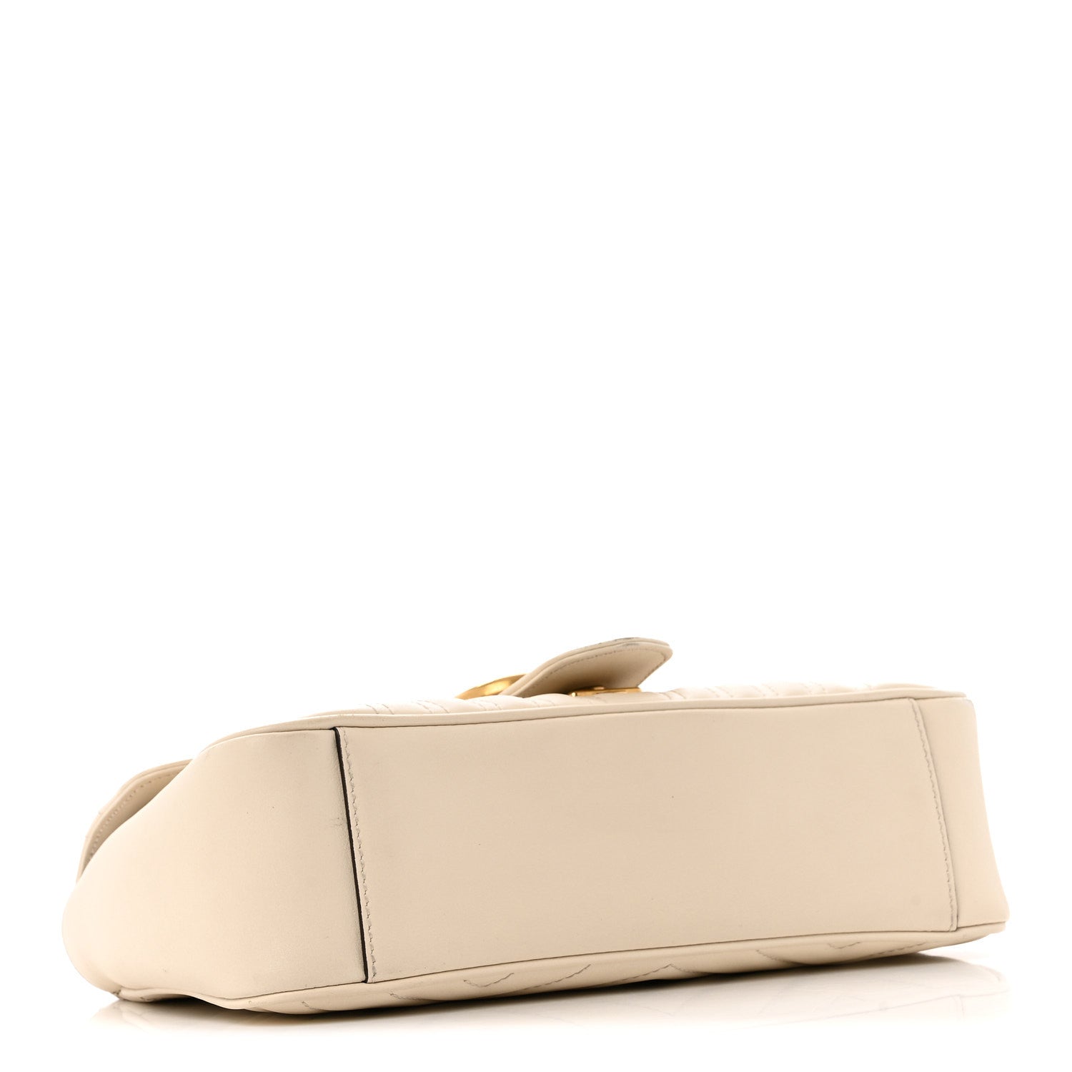 Calfskin Matelasse Small GG Marmont Shoulder Bag White