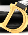 Grained Calfskin Mini Saddle Bag Black