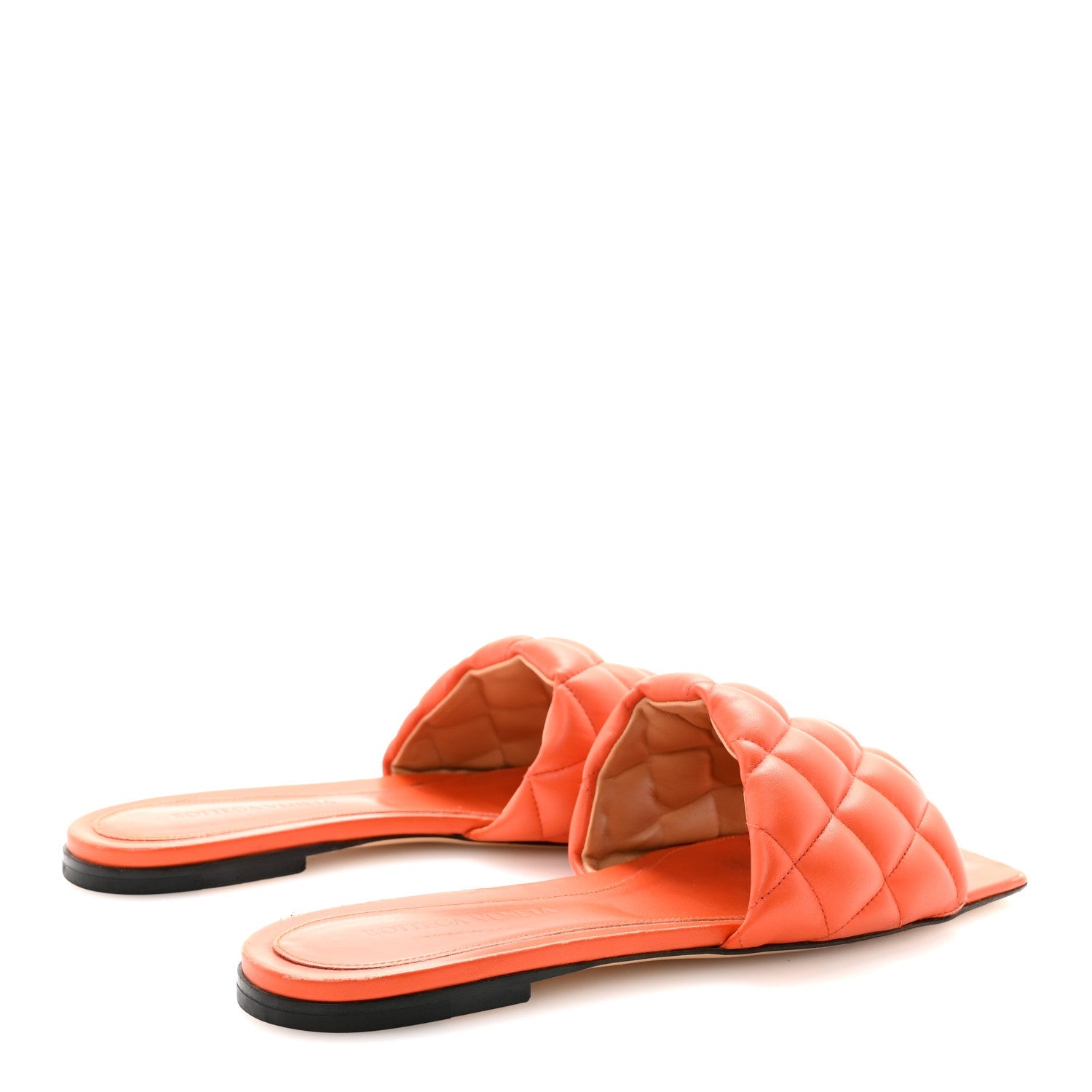 Nappa Matelasse Padded Flat Sandals 38 Orange