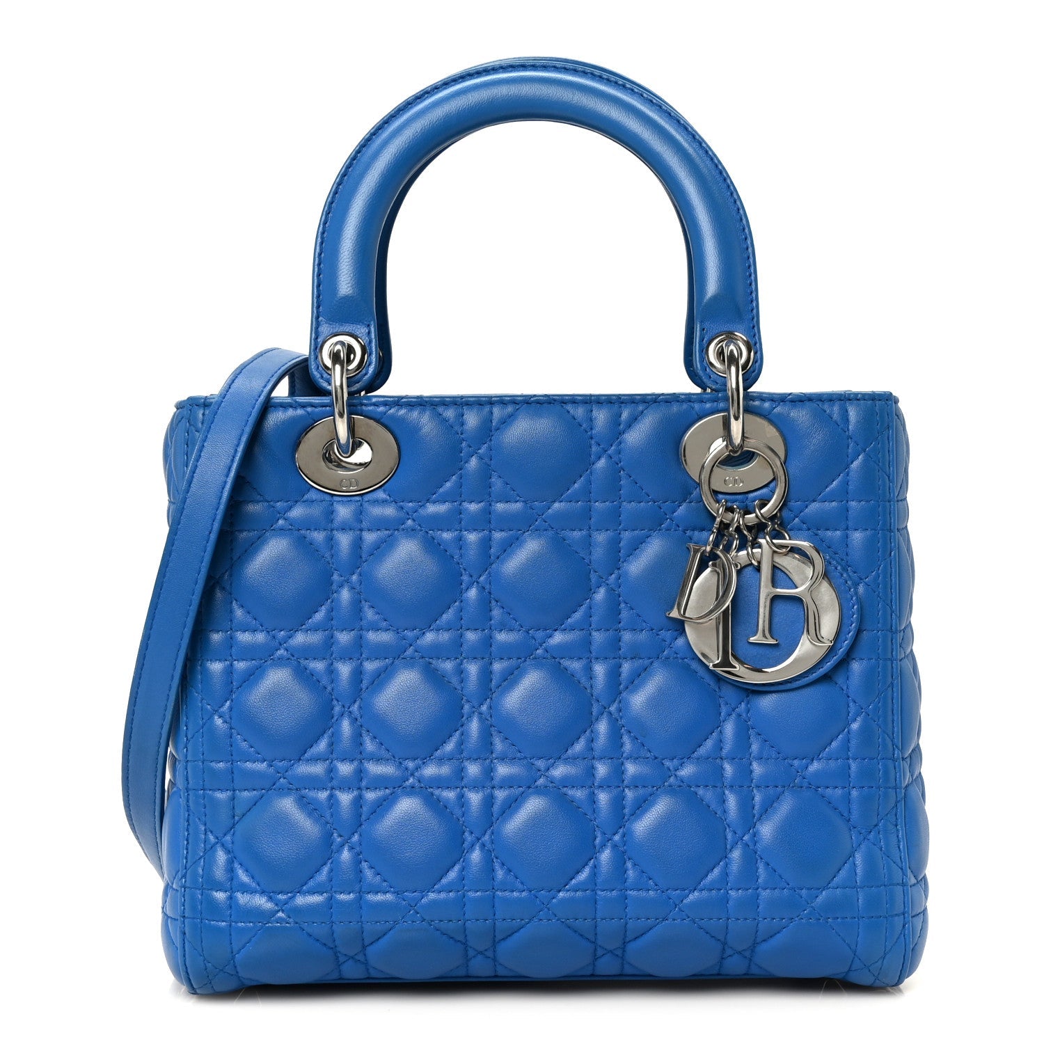 Lambskin Cannage Medium Lady D1OR Blue