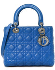 Lambskin Cannage Medium Lady D1OR Blue