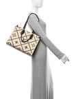 Empreinte Monogram Giant Broderies Onthego MM Cream Black