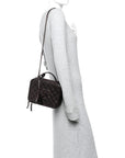 Iridescent Caviar Quilted Medium CC Filigree Vanity Case Burgundy