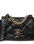 Lambskin Quilted Medium CHNL 19 Flap Black