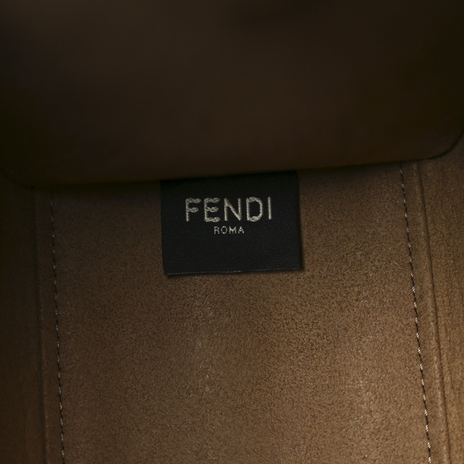 Fabric Jacquard FF 1974 Logo Small FNDI Sunshine Shopper Tote Tobacco Moro Sand