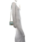 Lambskin Woven Mini Chateau Boy Flap Light Blue