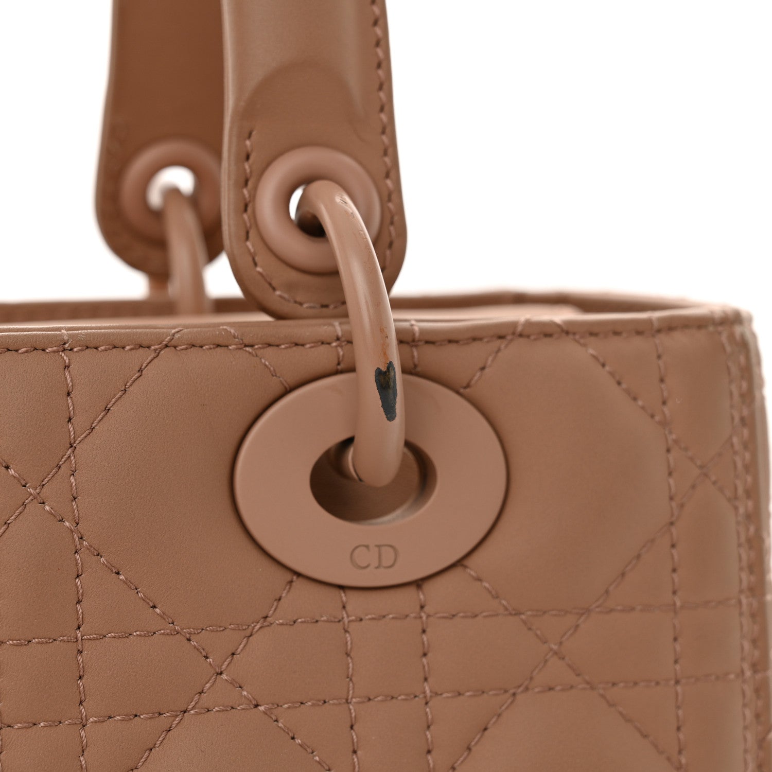 Ultra Matte Calfskin Cannage Medium Lady D1OR Beige