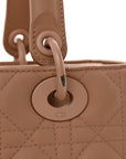 Ultra Matte Calfskin Cannage Medium Lady D1OR Beige