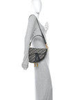 Oblique Saddle Bag With Strap Blue