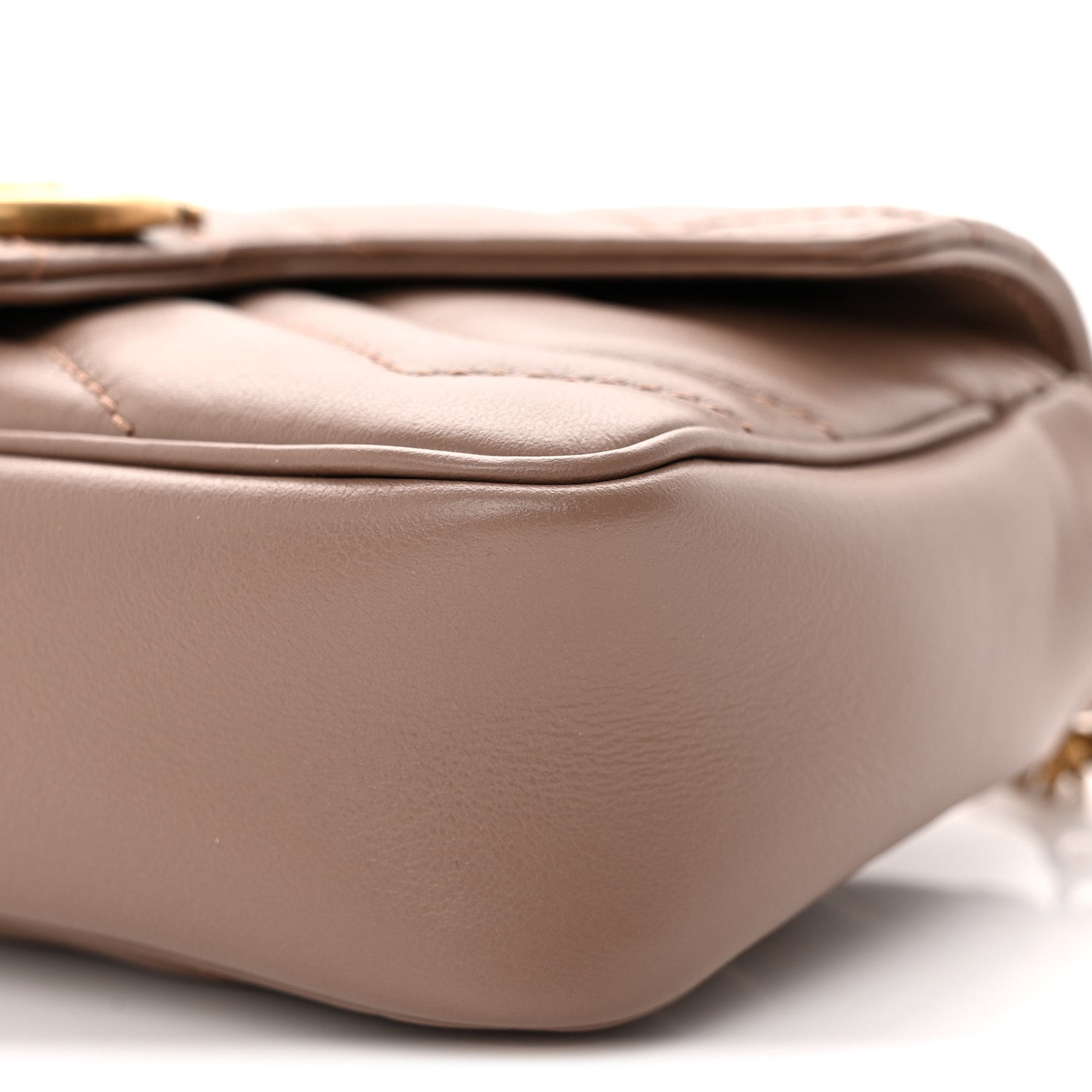 Calfskin Matelasse Super Mini GG Marmont Shoulder Bag Porcelain Rose