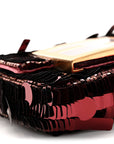 Sequin Paillettes Shiny Nappa Sex and the City Nano Maxi Buckle Baguette Charm Granata