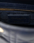 Lambskin Cannage Small Lucky Badges My Lady D1OR Navy