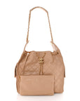 Caviar Quilted Medium CHNL 25 Handbag Beige