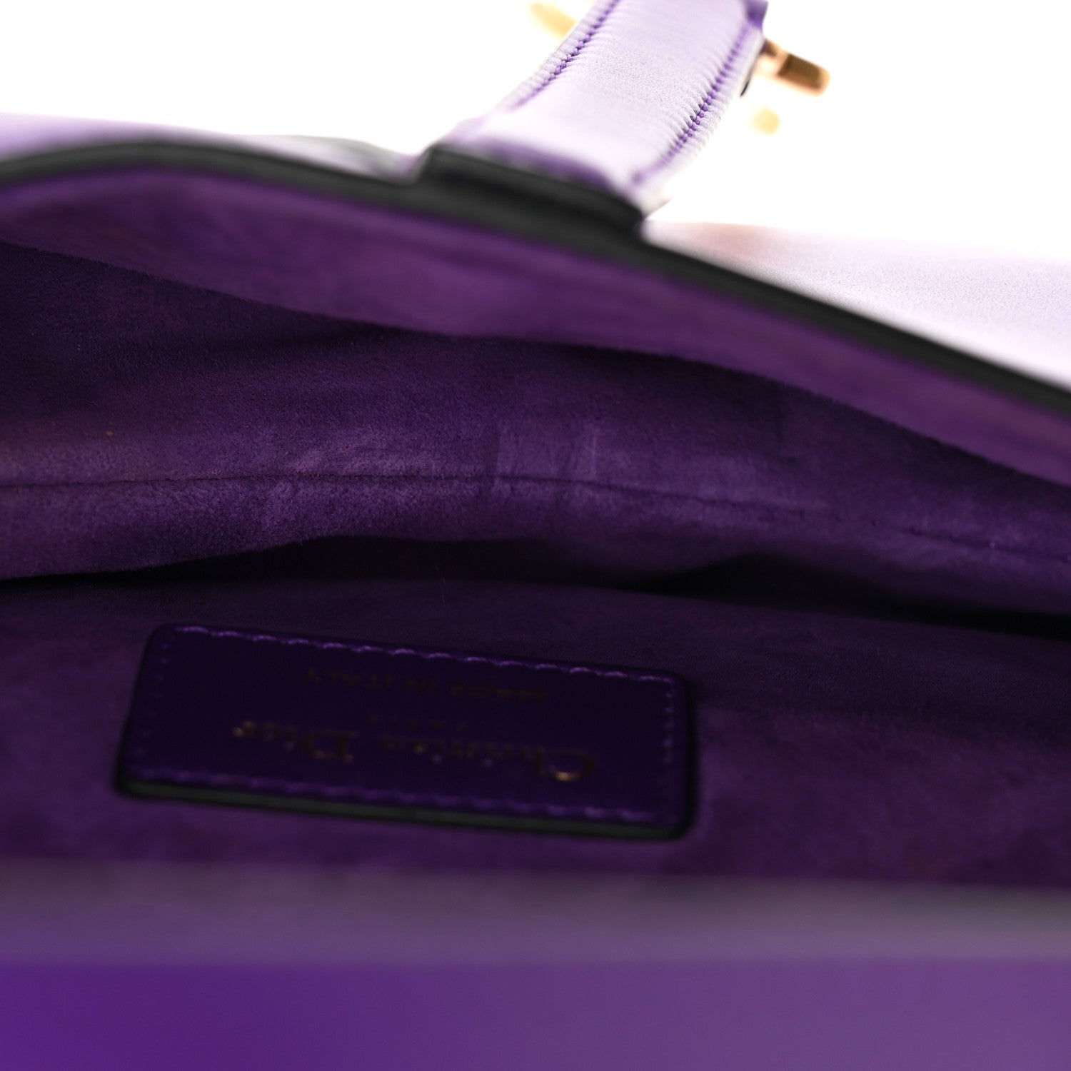 Supple Calfskin Mini Saddle Bag Purple