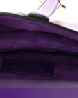 Supple Calfskin Mini Saddle Bag Purple