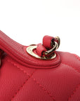 Caviar Quilted Small Business Affinity Flap Dark Pink