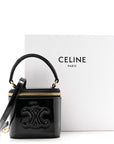Patent Calfskin Triomphe Mini Vanity Case Black