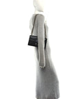 Dollar Calfskin Enamel Small Dionysus Shoulder Bag Black Electric Blue
