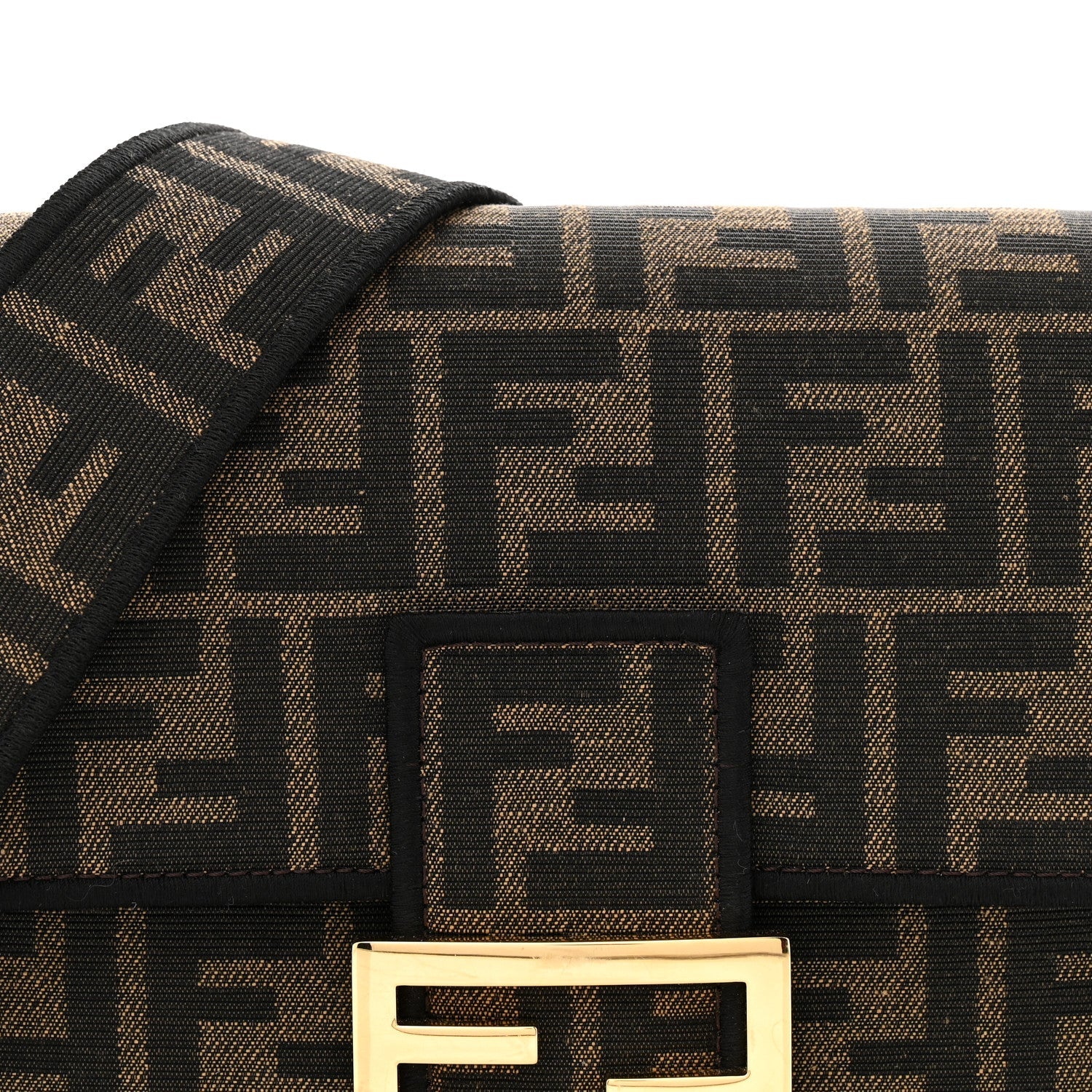 Fabric Jacquard FF 1974 Medium Baguette Tobacco Moro Black