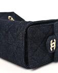Denim Quilted Mini CHNL 25 Handbag Dark Blue