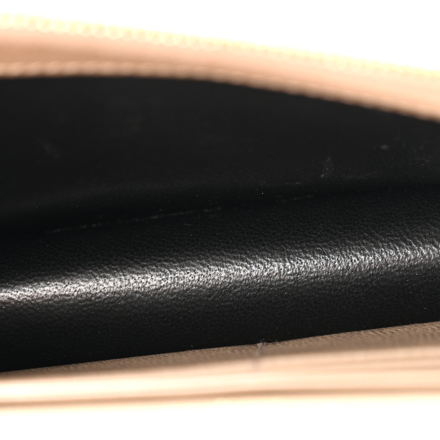 Grain De Poudre Matelasse Chevron Monogram Envelope Chain Wallet Dark Beige