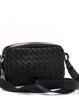 Calfskin Intrecciato Small Camera Bag Navy
