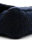 Tweed Quilted Large CHNL 19 Flap Navy Blue