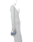 Goatskin Micro Saddle Bag Cloud Blue