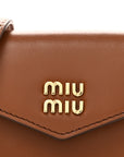Nappa Flap Pouch Bag Charm Cognac Orange