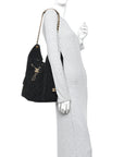 Suede Quilted Medium CHNL 25 Handbag Black