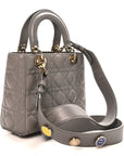 Lambskin Cannage Small My ABCD1OR Lady D1OR Grey