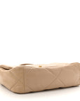 Lambskin Quilted Medium CHNL 19 Flap Dark Beige