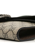 GG Supreme Web Monogram Textured Dollar Calfskin Dionysus Small Shoulder Bag Beige Ebony New Acero