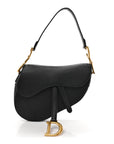 Grained Calfskin Saddle Bag Black