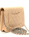 Caviar Quilted Wallet on Chain WOC Beige