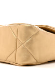 Metallic Goatskin Quilted Medium CHNL 19 Flap Gold