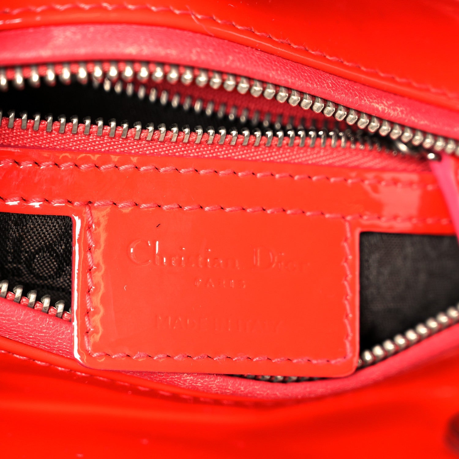 Patent Cannage Whipstitch Medium Lady D1OR Red