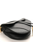 Grained Calfskin Saddle Bag Black