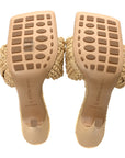 Raffia Intrecciato Lido Mule 90 Sandals 40 Cane Sugar