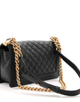 Caviar Quilted Medium Boy Flap Black