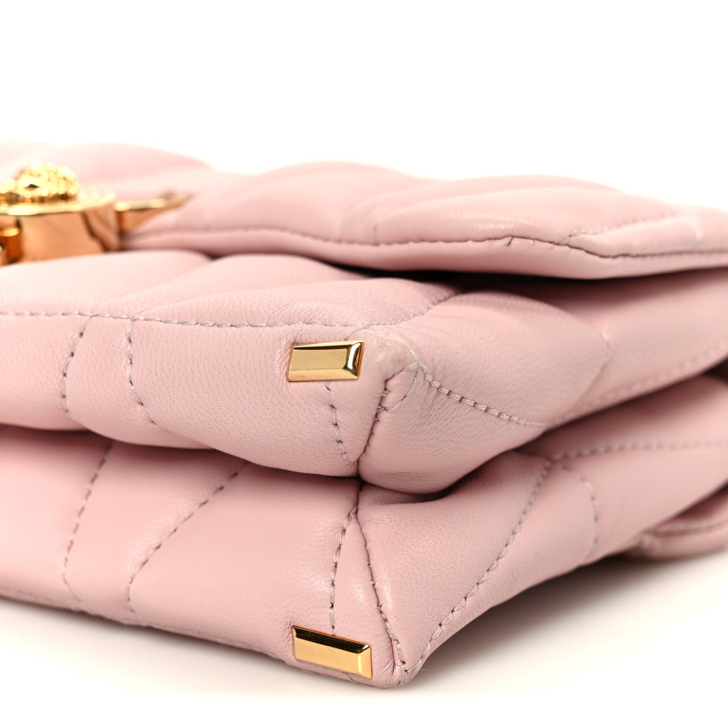 Lambskin Quilted Mini Kleio Crossbody Bag Light Pink