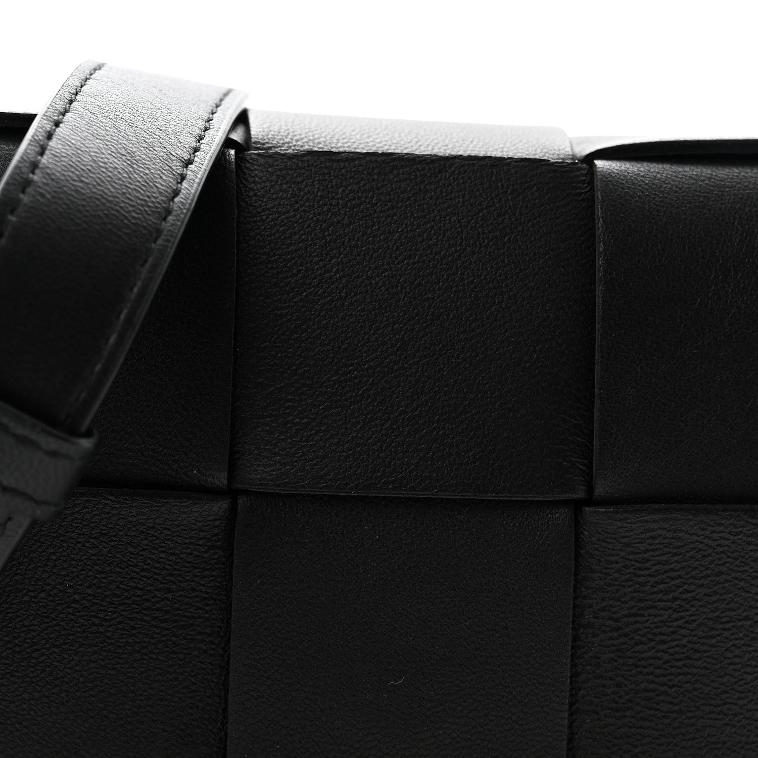 Lambskin Maxi Intrecciato Extra Mini Cassette Crossbody Bag Black