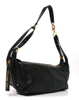 Shiny Grained Calfskin Macrocannage Medium D-Journey Bag Black