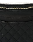 Lambskin Quilted Waist Bag Fanny Pack Black