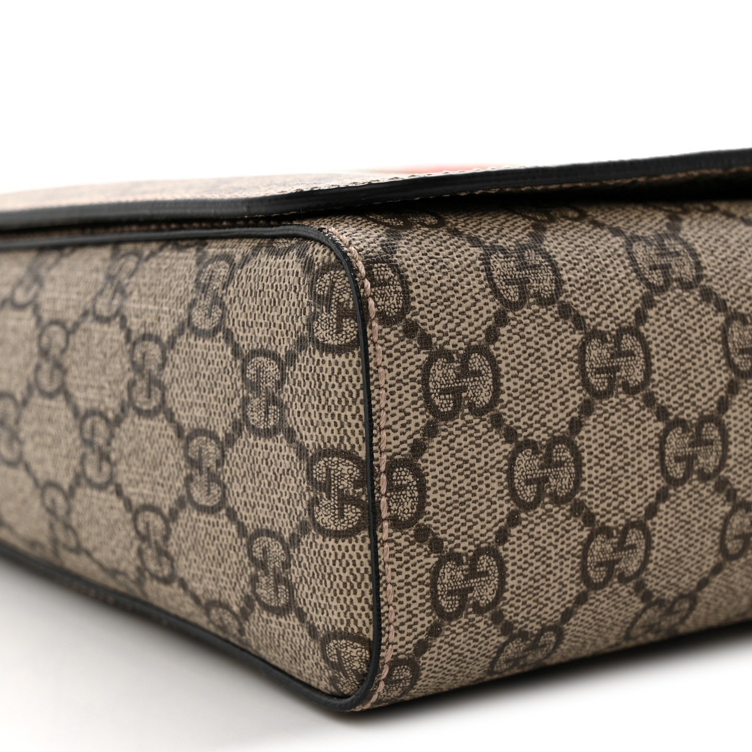 GG Supreme Monogram Web Flap Messenger Bag Black