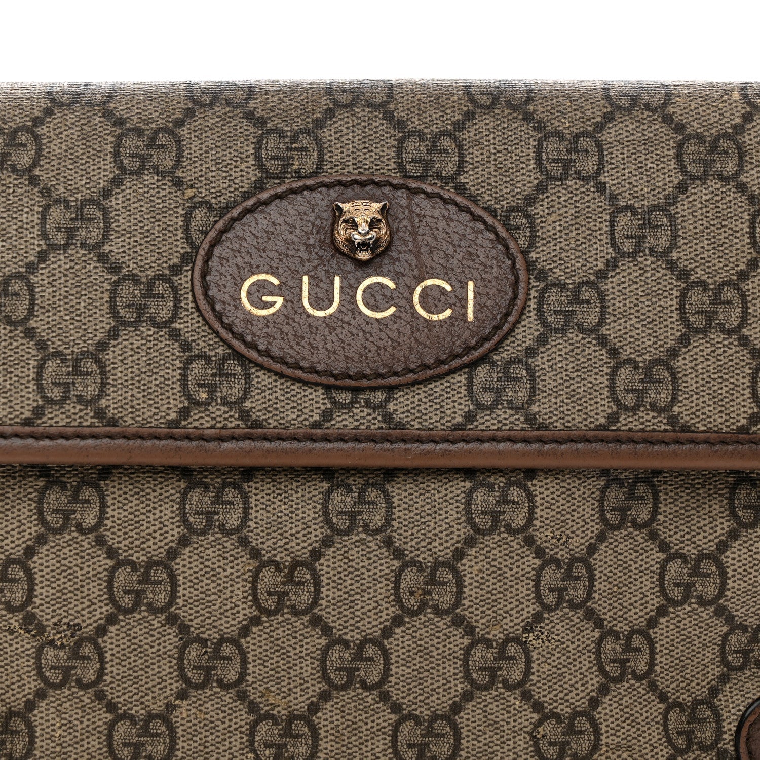 GG Supreme Monogram Neo Vintage Web Belt Bag Brown