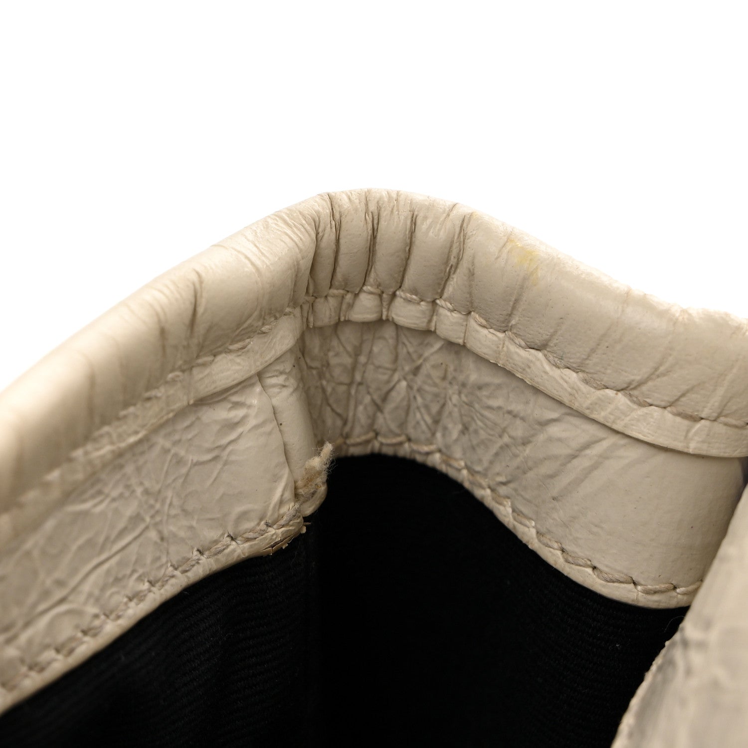 Crinkled Calfskin Matelasse Monogram Baby Niki Chain Satchel White