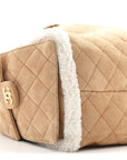 Suede Shearling Quilted Medium CHNL 25 Handbag Beige Natural
