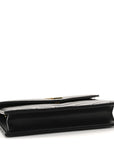 Grain De Poudre Matelasse Chevron Monogram Envelope Chain Wallet Black