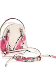City Calfskin Tie Dye Print Mini Odette Backpack White Pink Black